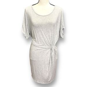Juicy Couture Womens Knotted French Terry Gathered Heather Mini Dress Gray Large
